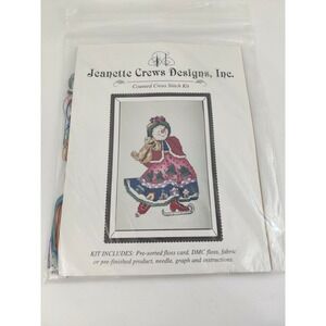 Jeanette Crews Design Incorporated Cross Stitch Kit Snowman Snowgirl Skating
